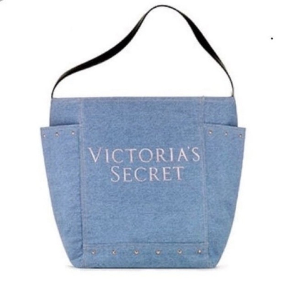 VICTORIA'S SECRET 2018 DENIM SHOULDER BAG TOTE CARRYALL NEW NWT